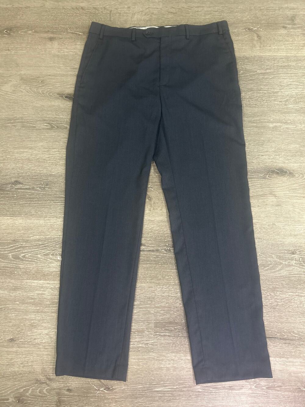 Michael Kors Mens Stretch Trousers 36 W x 32 L Light Navy Blue Slacks Flat Front